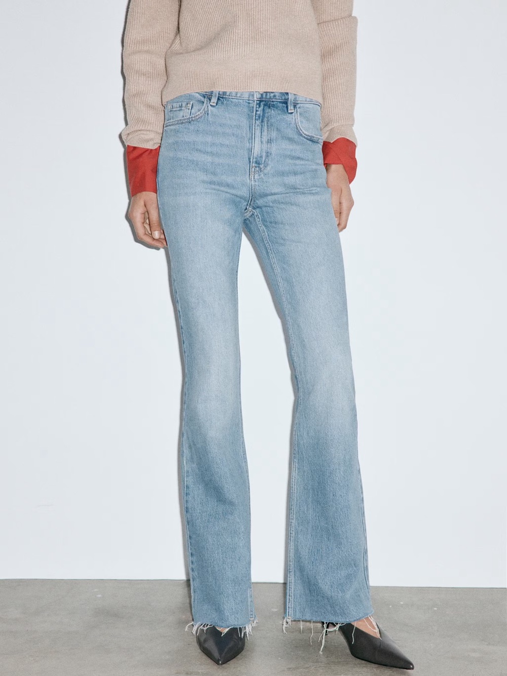 Mango Fiona Women's Light Blue Denim High-Rise Jeans Size 6